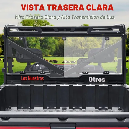 Vista 5 de StarknightMT Ventana trasera transparente compatible con Polaris Ranger XP