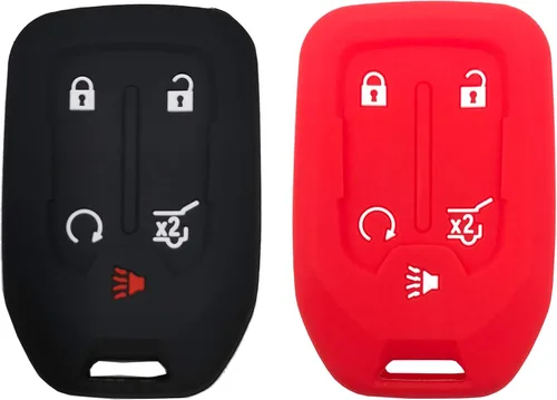 Vista 10 de 2 fundas protectoras para llave inteligente para GMC Acadia Terrain Yukon Chevrolet Suburban Tahoe entrada remoto sin llave, funda protectora