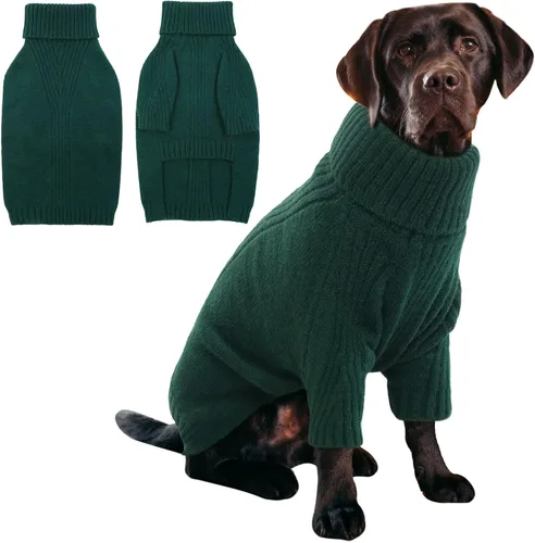 Vista 72 de IECOii Suéter de perro salchicha de cuello alto para perros pequeños, medianos y hembras, elástico y transpirable, abrigo de punto cálido, para Negro