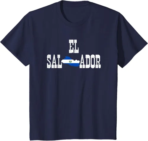 Vista 13 de Camiseta salvadoreña con bandera de El Salvador, Negro, S