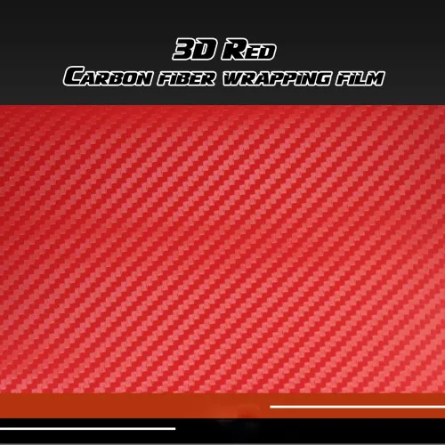 Vista 8 de Adhesivo en 3D de fibra de carbono de vinilo para envolver el coche, hoja adhesiva de vinilo para envolver el coche, rojo, 127 x 30 cm 50" x 11.8