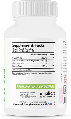Vista 7 de Suplemento para blanquear la piel, glutatión de 1000 mg, aclara y unifica los tonos de la piel, ayuda a aclarar manchas oscuras y cicatrices