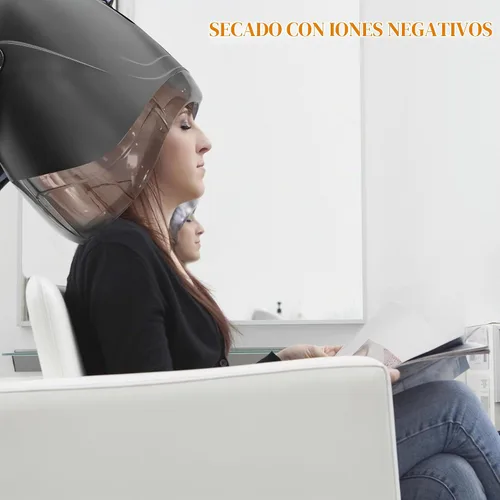 Vista 6 de Elitzia Secador de pelo con capucha de 1000 W con temporizador y control de Negro