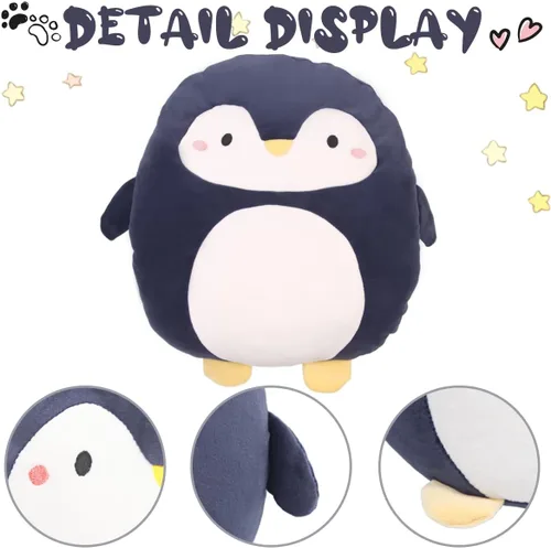 Vista 6 de Almohada de peluche suave para niños, regalo para cumpleaños, San Valentín, Navidad., Pingüino, Marino