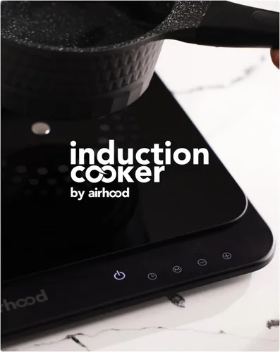 Vista 2 de AirHood Cocina de inducción ultrafina Placa caliente de encimera con sensores de precisión para 10 modos de temperatura Electrodoméstico