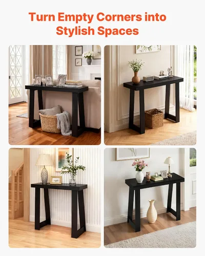 Vista 8 de VEVOR Mesa consola de 36 pulgadas, escritorio moderno detrás del sofá, escritorio de entrada rectangular de madera, soporte estrecho y largo