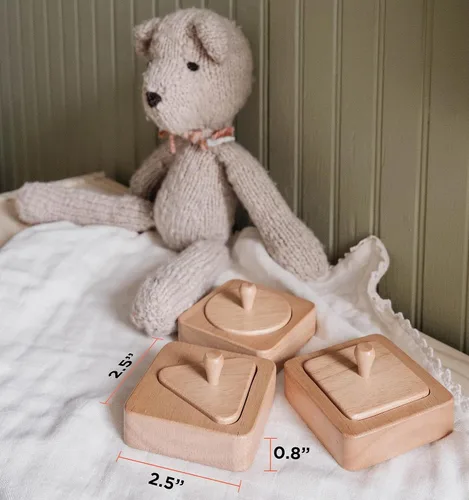 Vista 4 de Montessori - Rompecabezas para bebés de 1 año - Primer rompecabezas del bebé - Rompecabezas de madera con perilla para bebés y niños pequeños