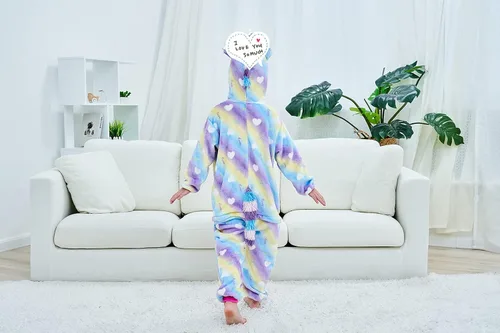 Vista 5 de Riverchan Kids Unicorn Onesie Animal Pajamas Halloween Cosplay Costume Sleepwear Gift for Girls and Boys