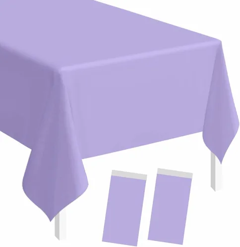 Vista 44 de SietDESEO - Paquete de 2 manteles a cuadros azul y blanco, 54 x 108 pulgadas, mantel premium desechable de plástico para picnic, diseño gingham