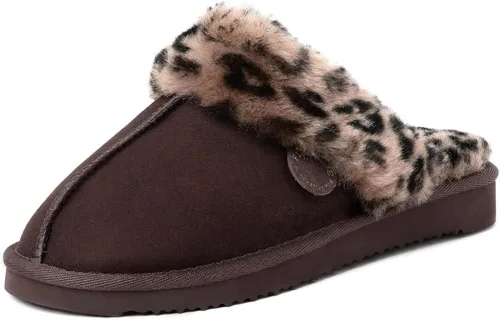 Vista 20 de Dearfoams Fireside Sydney Pantuflas anchas de piel de oveja para mujer, para interiores y exteriores