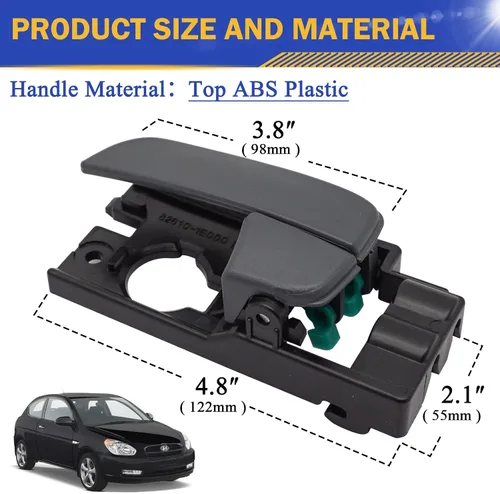 Vista 4 de X4XZ Manija de puerta interior para Hyundai Accent 2006-2011 lado de conducción delantera izquierda 826101E000