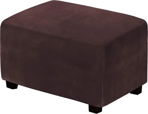 Vista 34 de H.VERSAILTEX Terciopelo de lujo de felpa de una pieza, rectangular, elástica, funda plegable para taburete o almacenamiento, cubierta elástica