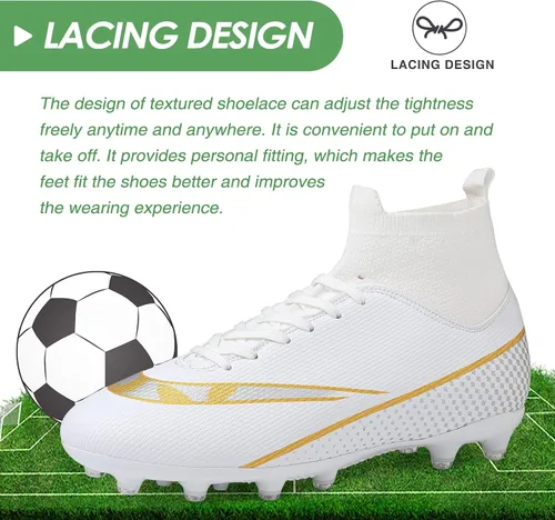 Vista 4 de CBUSTER Soccer Cleats Mens Women Outdoor Soccer Shoes for Big Boy AG TF