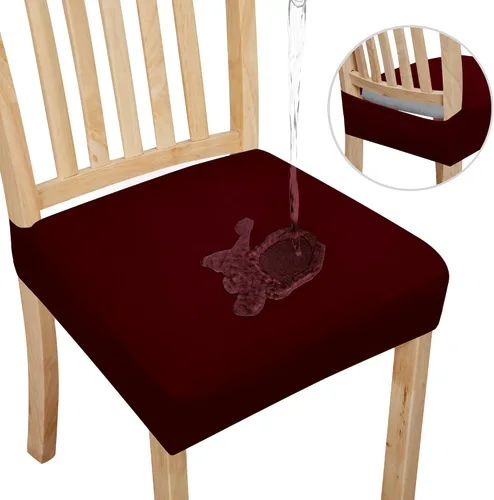 Vista 21 de Easy-Going Fundas de asiento 100% impermeables para sillas de comedor, juego de 2, fundas elásticas para asientos de silla, protector deslizable