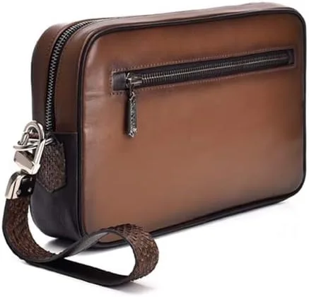 Vista 3 de Cuadra - Bolsa para documentos para hombre en piel auténtica Python