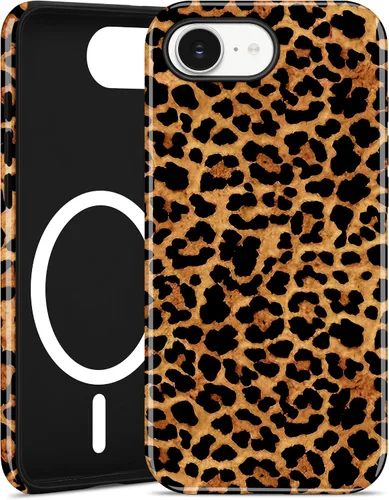 Vista 74 de Jusy Compatible con MagSafe Brown Tortoise Shell Print Phone Case para iPhone 7/8/SE, funda protectora magnética de lujo de TPU suave