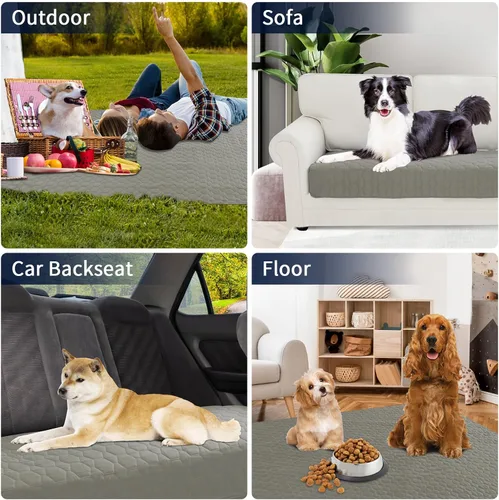 Vista 6 de PureFit Funda de cama 100% impermeable y antideslizante para perro, manta lavable para mascotas, resistente a las manchas, sofá y muebles, funda