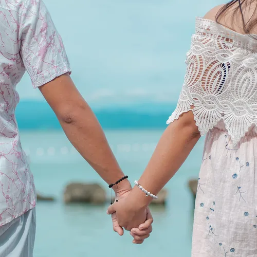 Vista 3 de Pulseras magnéticas a juego con tu novio y novia con cuentas para mujeres, hombres, amantes de los mejores amigos, pulseras de conexión para regalo
