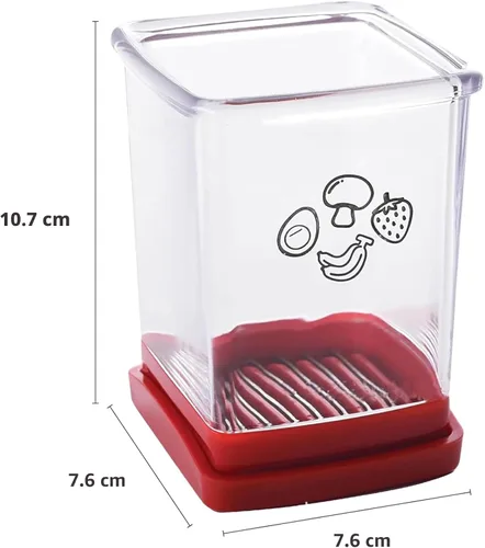 Vista 3 de Cortador y picador de frutas - Cortador de tazas para fresa, uva, plátano, champiñones, utensilios de cocina para frutas y verduras, herramienta