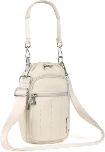 Vista 8 de Rueesh Bolsa para botella de agua con correa ajustable, bolsa de transporte de botellas con aislamiento RFID, bolsa cruzada para caminar