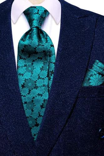 Vista 152 de Hi-Tie Corbatas de seda para hombre, diseño de cachemira a rayas, con bolsillo, gemelos cuadrados, conjunto formal de negocios