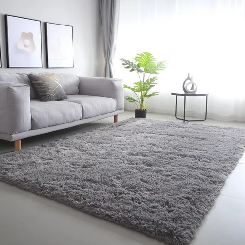 Vista 44 de Alfombra redonda beige para dormitorio: alfombra suave y esponjosa de 4 x 4 pies para sala de estar, alfombra redonda de felpa peluda