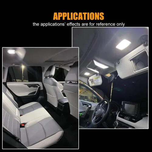 Vista 8 de EBAIFUN Paquete de 8 luces LED blancas para interiores compatibles con Toyota RAV4 2016 2017 2018 2019 2020 2021 mapa, cúpula de cajuela, espejo