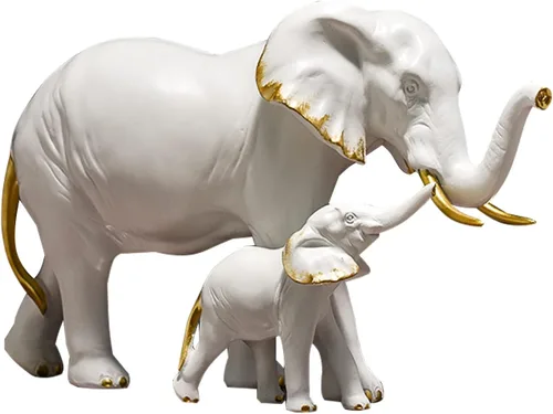 Vista 5 de Estatua de elefante, figuras creativas de elefante, decoraciones para sala de estar, estilo moderno, decoración del hogar (negro)