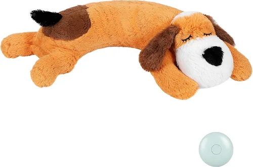 Vista 18 de WEOK Juguete de Latidos del Corazón para Cachorros para Alivio de Ansiedad por Separación, Animal de Peluche con Latidos Ayuda Conductual Calmante