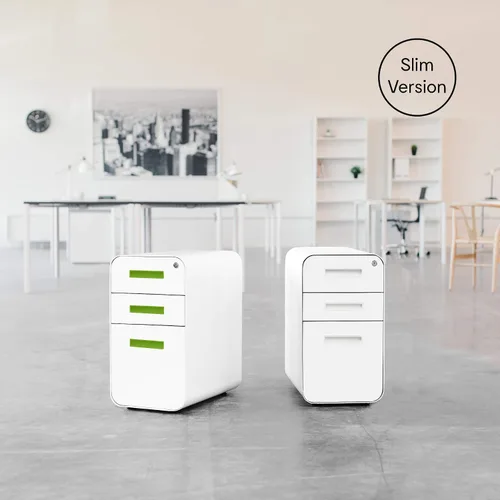 Vista 6 de Laura Davidson Furniture Stockpile - Archivador móvil delgado de 3 cajones con cerradura, archivador de metal para debajo del escritorio, carpetas