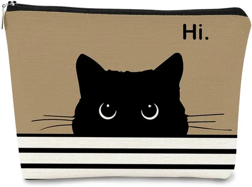Vista 19 de Regalos de Gatos - Pequeña bolsa de maquillaje, bolsa de cosméticos para amantes de los gatos, bolsa de maquillaje para adolescentes y mujeres, cat 1