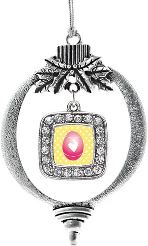 Vista 176 de Inspired Silver - Adorno con dije de reina de rodillo - Adornos navideños cuadrados de plata con joyas de circonita cúbica