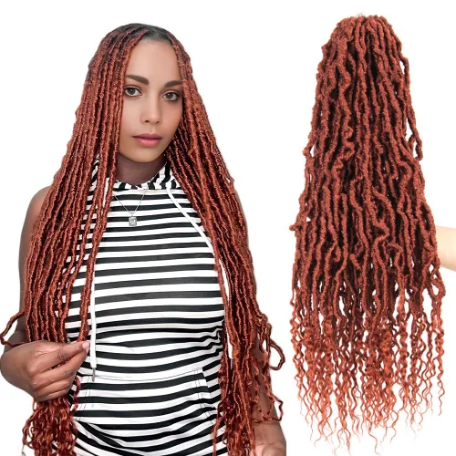 Vista 9 de BOHOBABE Rastas Sintéticas de Ganchillo de 10 Pulgadas, Rastas de Ganchillo Suaves Boho con Puntas Rizadas, Rastas Cortas de Diosa Bohemia de 1#