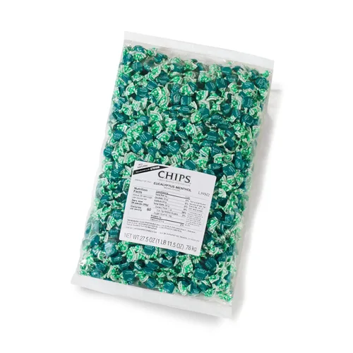 Vista 6 de Chips EUCALYPTUS MENTHOL, 1 libra Tamaño "Coro" - Pastillas italianas clásicas