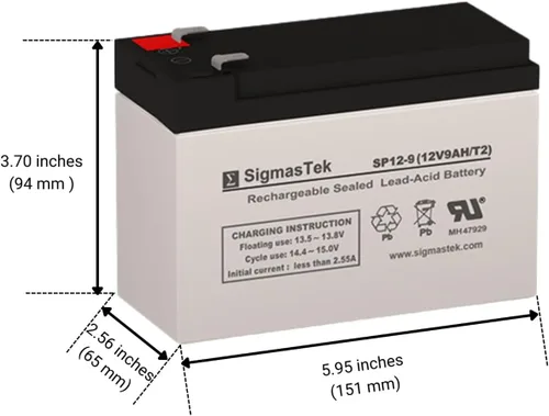 Vista 2 de APC BN700MC - Batería de repuesto para UPS de 12 V y 9 Ah compatible con RBC17 por Sigmastek