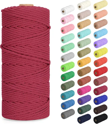 Vista 62 de Cuerda de macramé de 0.079 in x 220 yardas (656 pies), cuerda de algodón natural para colgar en la pared, ganchos de plantas, manualidades Verde