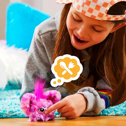 Vista 7 de Furby Furblets Hip-Bop Mini Friend, más de 45 sonidos, música hip hop y frases furbish, juguetes de peluche electrónicos, rosa y morado, regalos