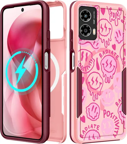 Vista 124 de Funda para Moto G 5G 2024 – Compatible con MagSafe para mujeres y niñas, bonita funda protectora magnética para teléfono, diseño femenino Kawaii