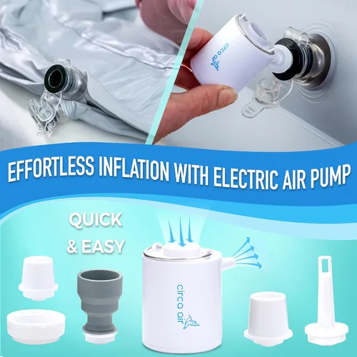 Vista 4 de Circa Air Bañeras Portátiles para Adultos – Bañera Inflable con Bolsa de Ducha de Cabecera y Bomba Eléctrica, Lavado de Cuerpo Completo en la Cama