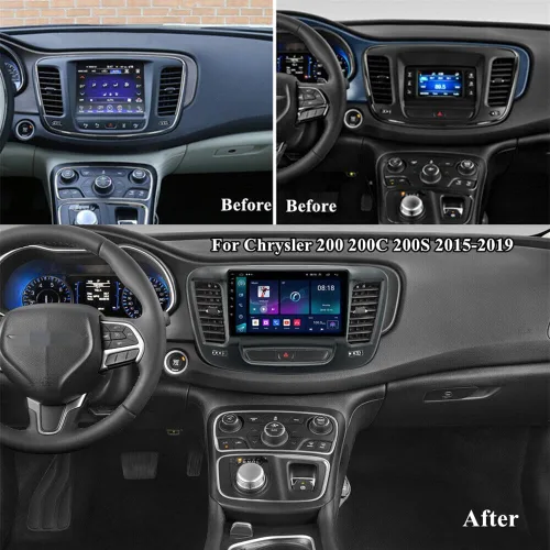 Vista 2 de Radio estéreo de coche Android 13 de 9 pulgadas para Chrysler 200 200C 200S 2015 2016 2017 2018 2019 Touch Doble DIN Radio de coche estéreo