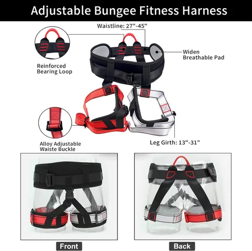 Vista 3 de PRIOR FITNESS Juego de Fitness Bungee Yoga Cuerda de Bungee Resistencia Cuerda de Aire Baile Ejercicio Fitness Equipo de Entrenamiento Profesional