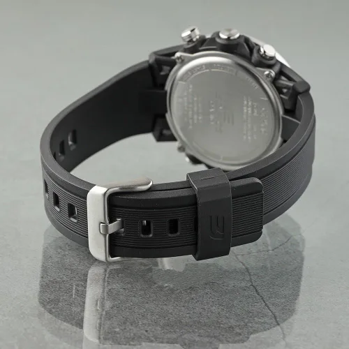 Vista 4 de Casio Reloj de cuarzo analógico-digital para hombre con correa de plástico ECB-40P-1AEF, negro, correa., Negro -, Correa.