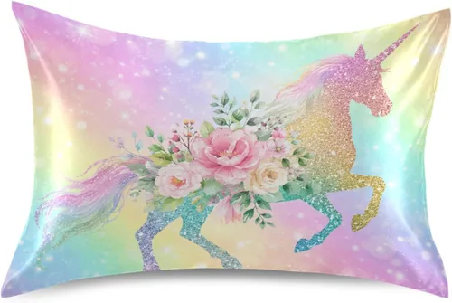 Vista 23 de Blueangle Bear Panda - Funda de almohada de satén para cabello y piel, tamaño estándar (20 x 26 pulgadas), fundas de almohada de satén con cierre