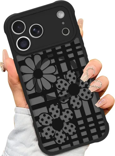 Vista 25 de AIGOMARA Magnetic Case for iPhone 16 Pro, Striped Floral - Black Black - Striped Floral