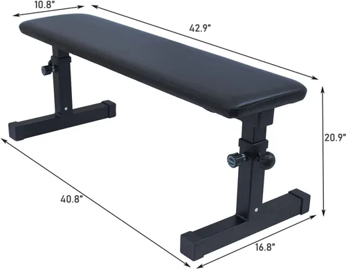 Vista 2 de Icoud - Banco de peso plano para entrenamiento de altura ajustable para entrenamiento de fuerza y fitness