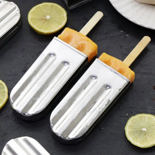 Vista 6 de 6PCS Stainless Steel Ice Lolly Mould, Fast Freezing Ice Cream Makers with Metal Stick Holder, Kitchen Tools