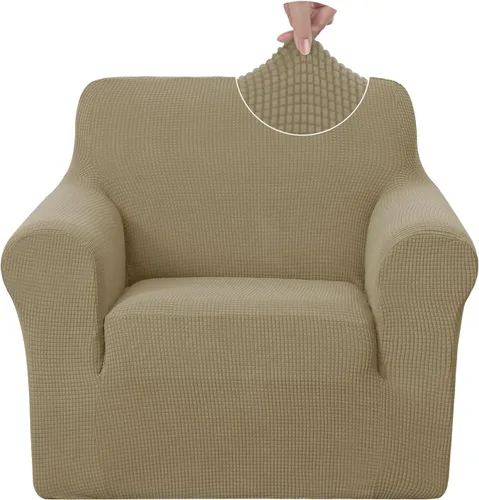 Vista 80 de U-NICE HOME Funda para sofá biplaza elástica, cubierta para sofá, funda para sillón, protector de muebles para sofá con 2 cojines, funda para sofá