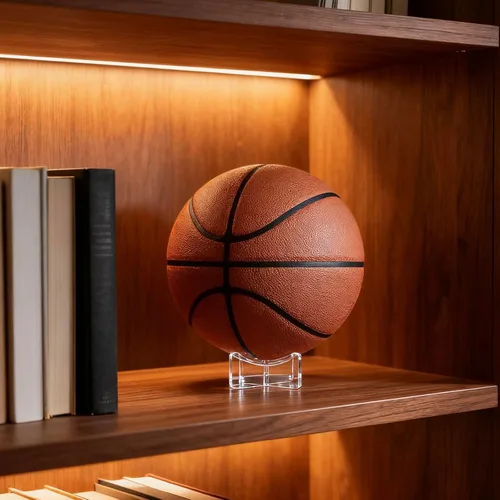 Vista 3 de 4-Pack Acrylic Basketball Stand, Display for Basketball, Football, Soccer, Volleyball, Rugby& Memorabilia. Clear Sports Ball Storage Holder, Perfect