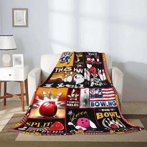 Vista 4 de Regalos de bolos, regalos de bolos para hombres, divertido regalo de bolos para bolos, mantas para amantes de los bolos, 60 x 50 pulgadas