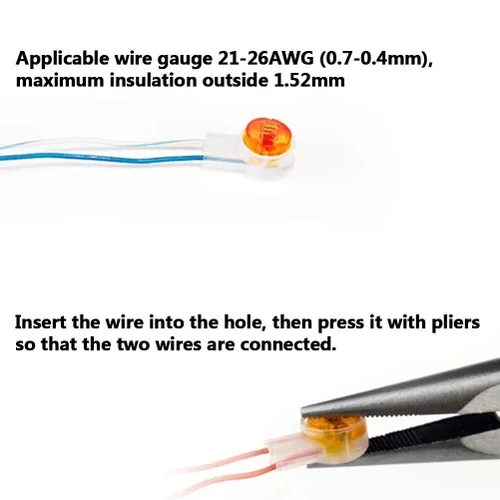 Vista 11 de BUYGOO 200 unids impermeable gel relleno naranja claro botón teléfono conectores UY empalme a tope conector K1 cable de red terminales